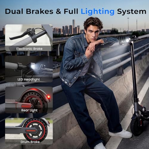 Image of Electric Scooter - Electric Scooter Adults, 500W /1000W /1200W Motor, 18 /21 /25 MPH, 21 /28 Miles Max Range, APP Control, Double Braking Systems, 8.5 inch /10 inch Tire, Foldable E-Scooter