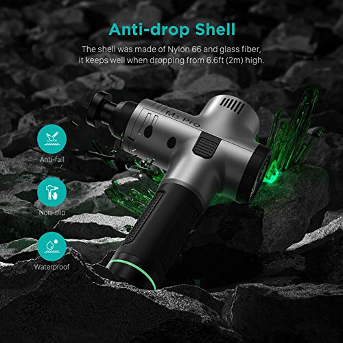 OPOVE M3 Pro Massage Gun Deep Tissue Percussion Muscle Massager for Pain Relief, Handheld Electric Body Massager Sports Drill Portable Super Quiet Brushless Motor, Silver - Thumbnail 5