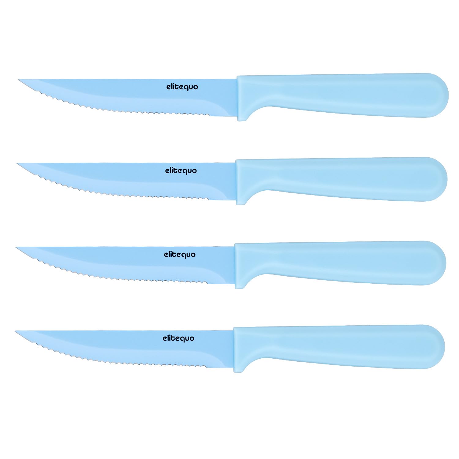 elitequo Steak Knives,Steak Knives Set of 4,Lightweight Stainless Steel Steak Knife Set,Home Gift for Women Men(Blue)