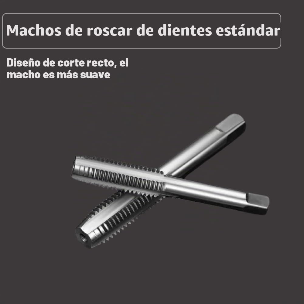 Juego de Terrajas y Machos, Herramientas para Roscar Métrica M2-M18 110 piezas Juego de Roscas y Troqueles de Combinación, para Cortar Roscas Externas Internas