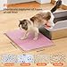 Petinstinct Cat Litter Mat, 24x18 Inches Large Double Layer Honeycomb Cat Litter Trapping Mat, Non Slip Waterproof Urine Proof Cat Litter Box Mat for Floor, Kitty Litter Rug, Cat Supplies, Pink