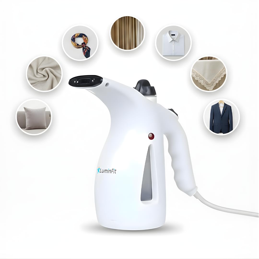 LuminFit Lite Cure 2-In-1 Facial & Garment Steamer – Handheld Nano