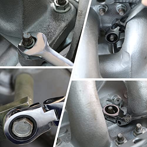 Tr Toolrock 7Pcs Flex-Head Ratcheting Wrench Set, Metric Ratcheting Combination Wrenches, Chrome Vanadium Steel, 72-Teeth Construction With Organizer Bag, 8 10 13 16 17 18 And 19Mm #TOP6