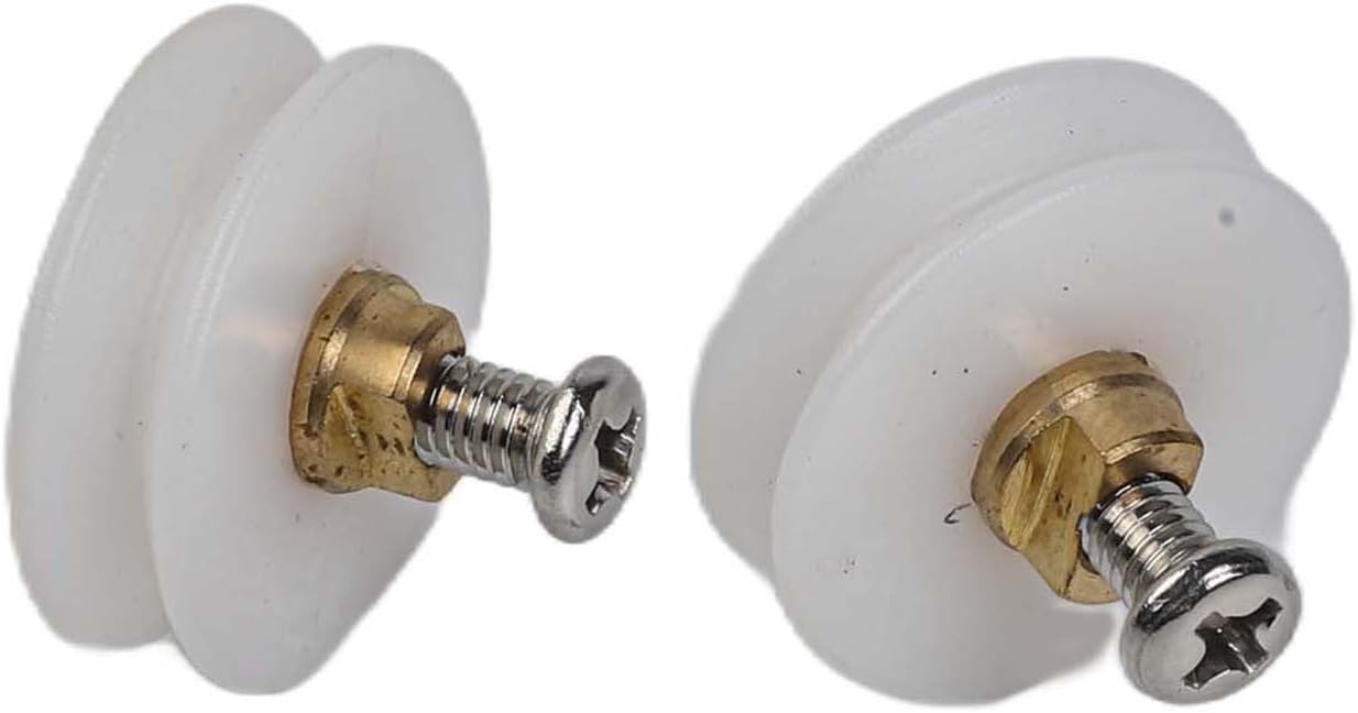 Shower Door Rollers Set of 4 - Twin Butterfly Top and Bottom Wheels Shower Doors, Adjustable with 19/23/25/27mm Diameter, 6mm Wide, Compatible with 4-6mm Glass(4pcs)