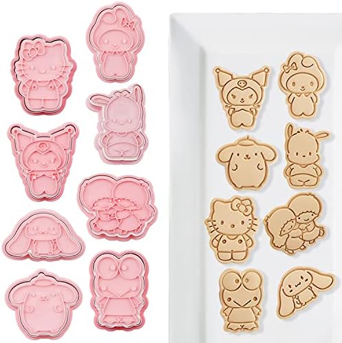 New Cartoon Cookie Cutter Set -8 Piece - Cartoon Stamped Embossed Cookie Cutter Molds for Cake Kids Birthday Party