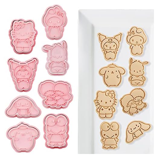 New Cartoon Cookie Cutter Set -8 Piece - Cartoon Stamped Embossed Cookie Cutter Molds for Cake Kids Birthday Party
