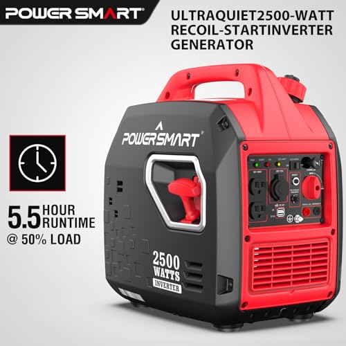 Image of PowerSmart 2500-Watt Portable Gas Inverter Generator, Super Quiet, High Fuel-Efficient Generator, Lightweight, EPA Compliant 2025