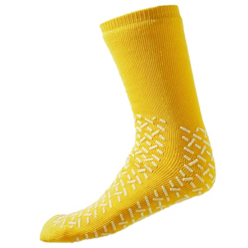 PrimeMed XXXL Slip Stopping Terrycloth Socks (Double Tread) (Extra Wide Bariatric) (Yellow) (3 Pairs)