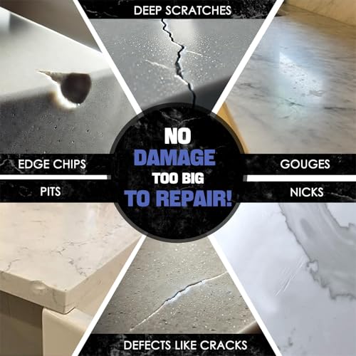aqootbul Premium Quartz Countertop Repair Kit, 2pcs White Granite And Marble Chip Repair Kit, Quickly Repair Kitchen Countertops, Scratches, Cracks by aqootbul - Image 4