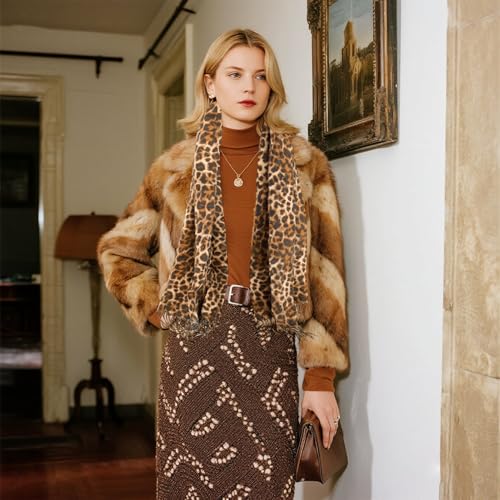 Womens Leopard Print Shawl Scarf Soft Long Double-sided Style Tassels Warm Shawl Scarves Wraps for autumn2