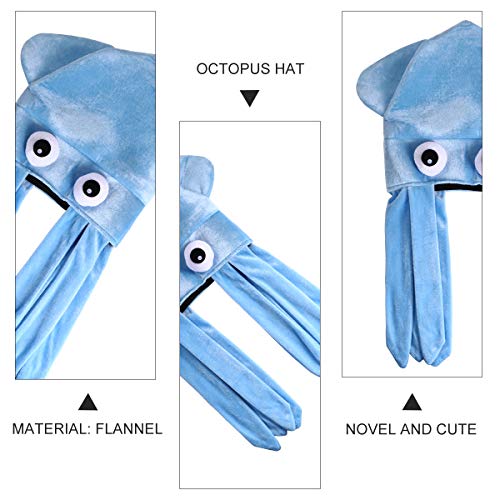 ABOOFAN Rainbow Squid Hat Chapéus de festa engraçados e loucos Chapéu de animais do mar Cocar de pol