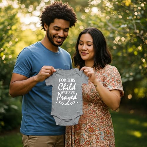 Reaxion Cute For This Child We Have Prayed Pregnancy Announcement or Baptism Christening Clothes2
