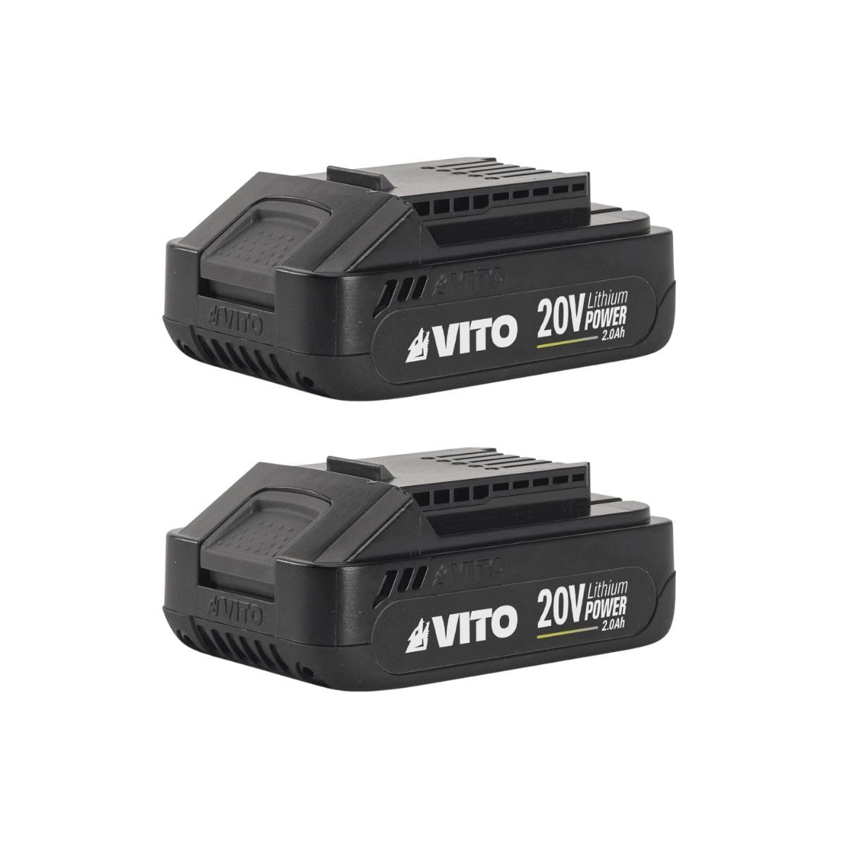 VITO – Lote de 2 baterías de litio de 20 V, 2 Ah, gama inalámbrica de 20 V, jardín y eléctrico portátil