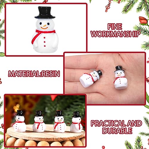 Liliful IAN-LILIFUL-459 Mini Snowman Figurines Christmas Tiny Resin Snowman Decoration With Hat Xmas Micro Landscape Ornament Garden Accessories Mini Winter Ornaments thumb #3
