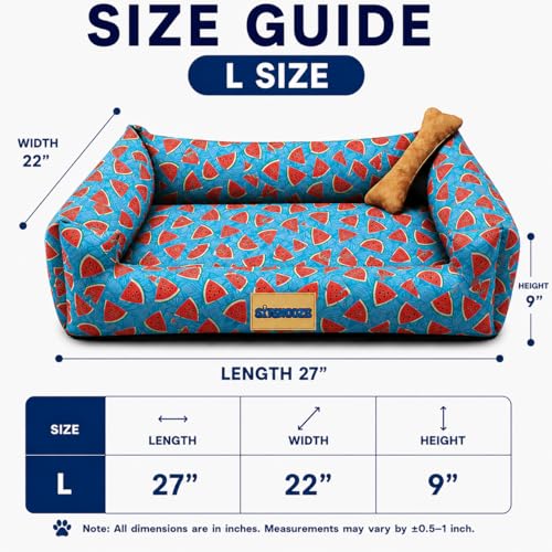 Image of SITSNOOZE Large Dog Bed (10 to 20kg) for Labrador, Golden Retriever, German Shepherd - Orthopedic Washable Sofa Mattress, Luxury Soft Warm Winter Lounger Cushion, Waterproof Pet Bed (Print 20, L)