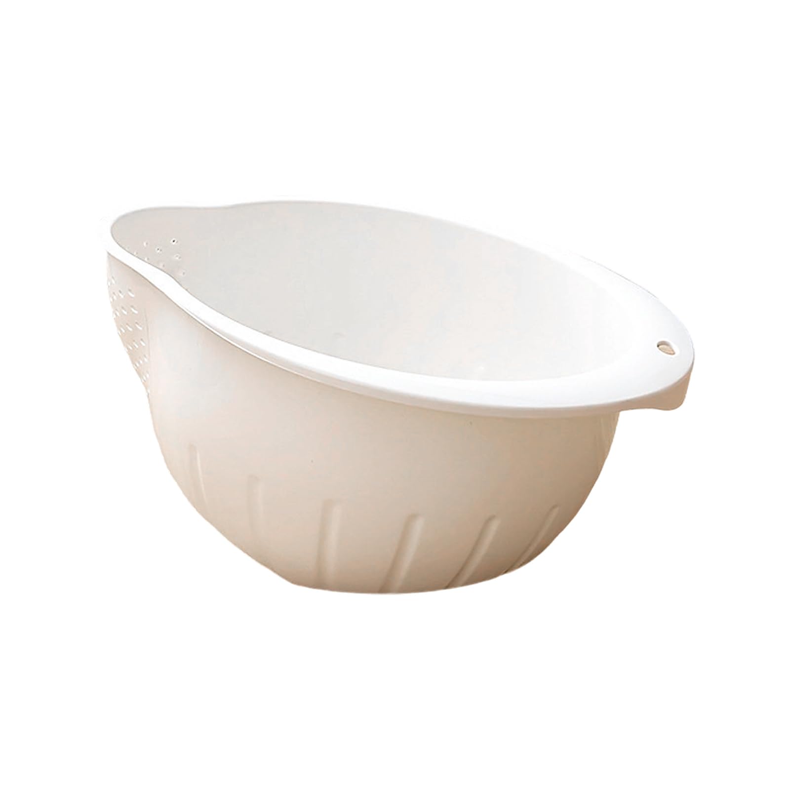 jiingekk Multipurpose Kitchen Strainer Colander with Slanted Bottom for Rinsing Rice Bean and Salad Vegetables Washing Bowl Kitchen Drainer