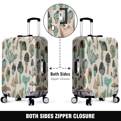Travel Luggage Cover Suitcase Protector Scratch-Resistant Fit, Not Included Suitcase Mushrooms L2