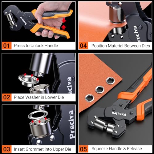 Preciva 4-Size Grommet Tool Kit