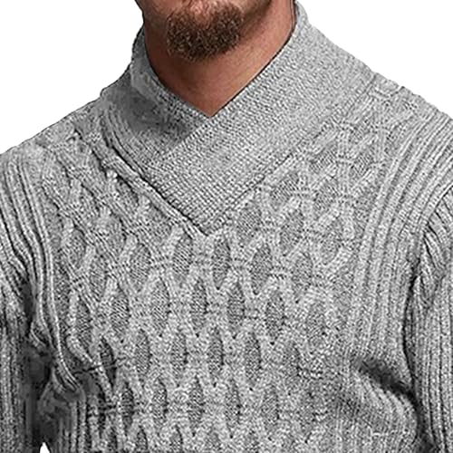 Mens Shawl Pullover Diamond Sweaters Trendy Shawl Diamond Knit Sweater Stylish Knitwear Lightweight Jumper2