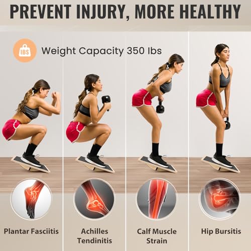 Image of Balance Board Professional Wobble Board for Adults Anti-Slip 350LBS Balance Boards for Physical Therapy Standing Desk Core Strength Wooden Balance Board Rocker Board