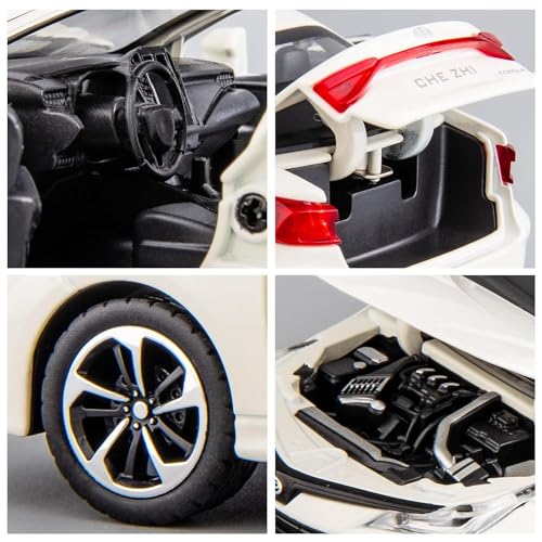 Image of Kids Toy car Playsets 1:32 Diecast Metal Car Model Toy Car for Kids Pull Back Metal Cars with 4 Openable Doors Light and Musical Sound (Multi)