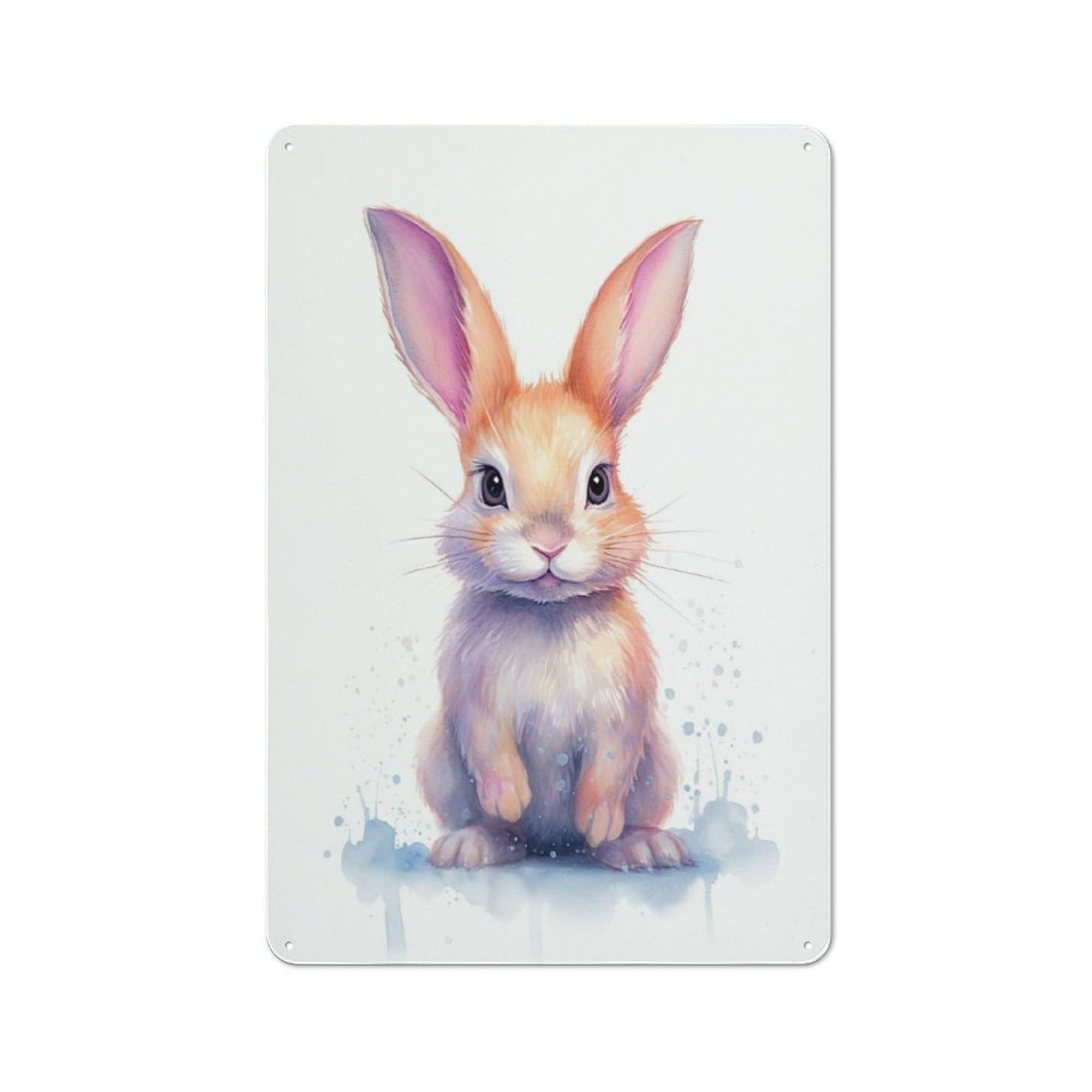 Junmoney Style-4 Retro Cute Pastel Baby Rabbit Vintage Tin Sign 30X20cm, Retro Room Decor For Lounge, Study, Pub Or Wall Gallery