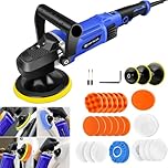 1400W Dual Action Car Polisher Buffer - 6 Variable Speed Electric Rotary Polishing Machine With 5-Inch & 7-Inch Buffer Pads - Waxing Kit for Sanding