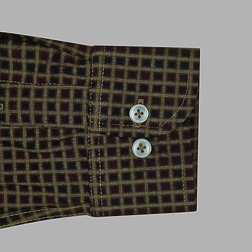 Image of GHPC Cottswool Winter Wear Woolen Gun Club Checks Full Sleeves Regular Fit Formal Shirt for Men