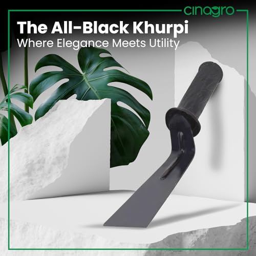 Image of Cinagro Gardening Khurpi 3-inch Metal Blade, Tools for Soil Tilling, Rust-Free Khurpi for Garden, Plant Tool for Digging in Garden, for Indoor Gardens and Small Planters (Black)