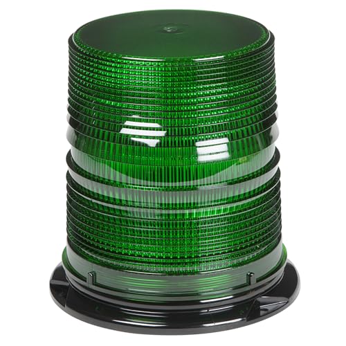 Grote 78054 LED Beacons with S-Link Synchronization - Permanent Mount, Tall Lens, Green
