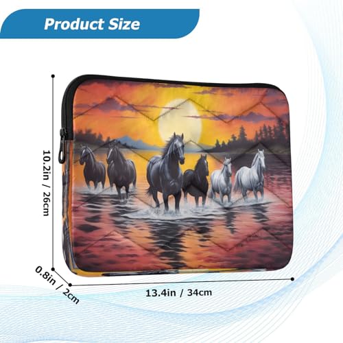 Funda para portátiles 13-14 pulgadas Sunset Horses impermeable miniatura 3