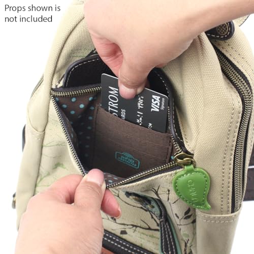 Image of CHALA Canvas Sling Bag Women RFID Protected Canvas Crossbody Backpack with Adjustable Strap
