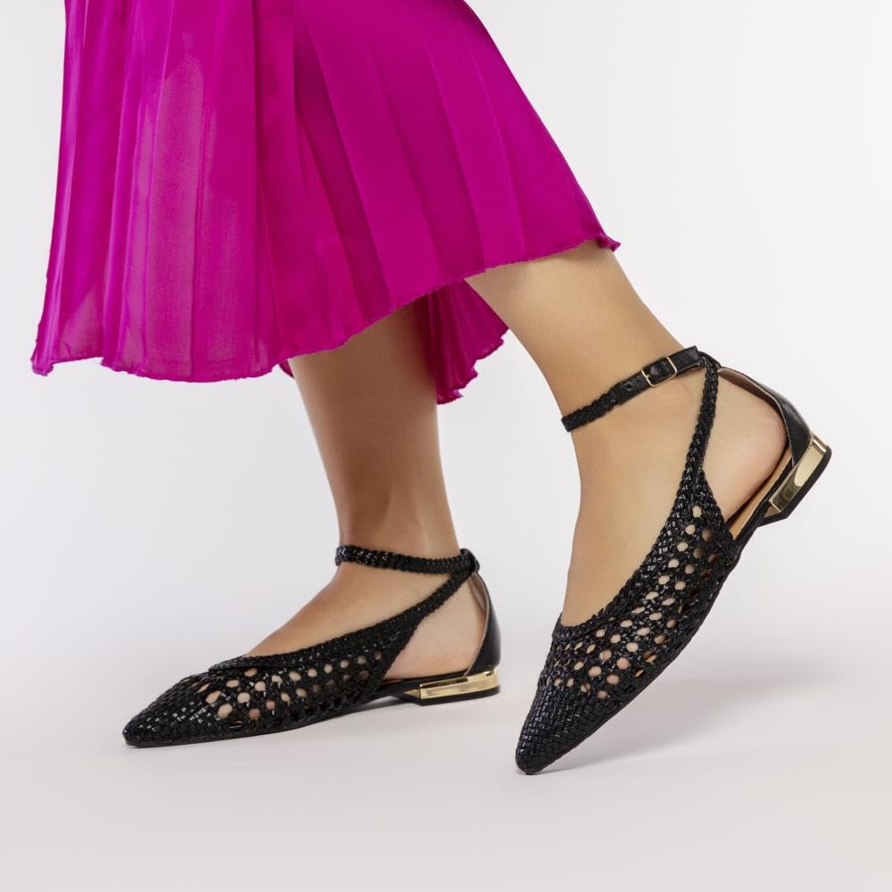 GIOSEPPO Ballerine Blu Intrecciate da Donna dell