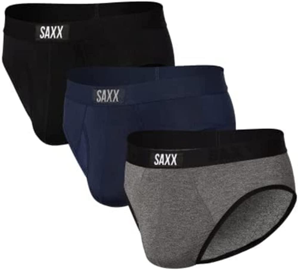 SAXX Underwear Co Mens Underwear with Pouch Ultra Super Soft Brief Fly 3Pk