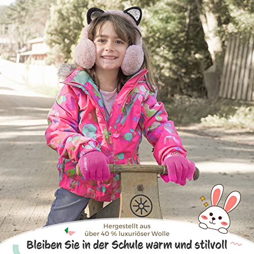 Image of Rahhint Kids Winter Gloves for Boys Girls Children Toddler Thermal Wool Knit Gloves with Insulated Fleece Lining Keep Hand Warm Gift