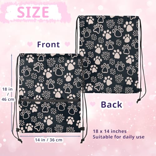 Cat Dog Animal Pattern Drawstring Bag Drawstring Backpack Waterproof Smooth Sport Draw String Back Bag Gym Camping Beach Bag for Men Women2