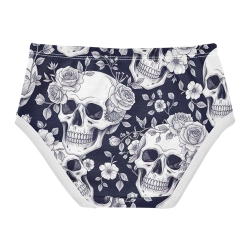 Durable Toddler Underwear Floral 2t Cotton Panties Little Girl Skulls Roses Flowers White Black Briefs Girls Undies2