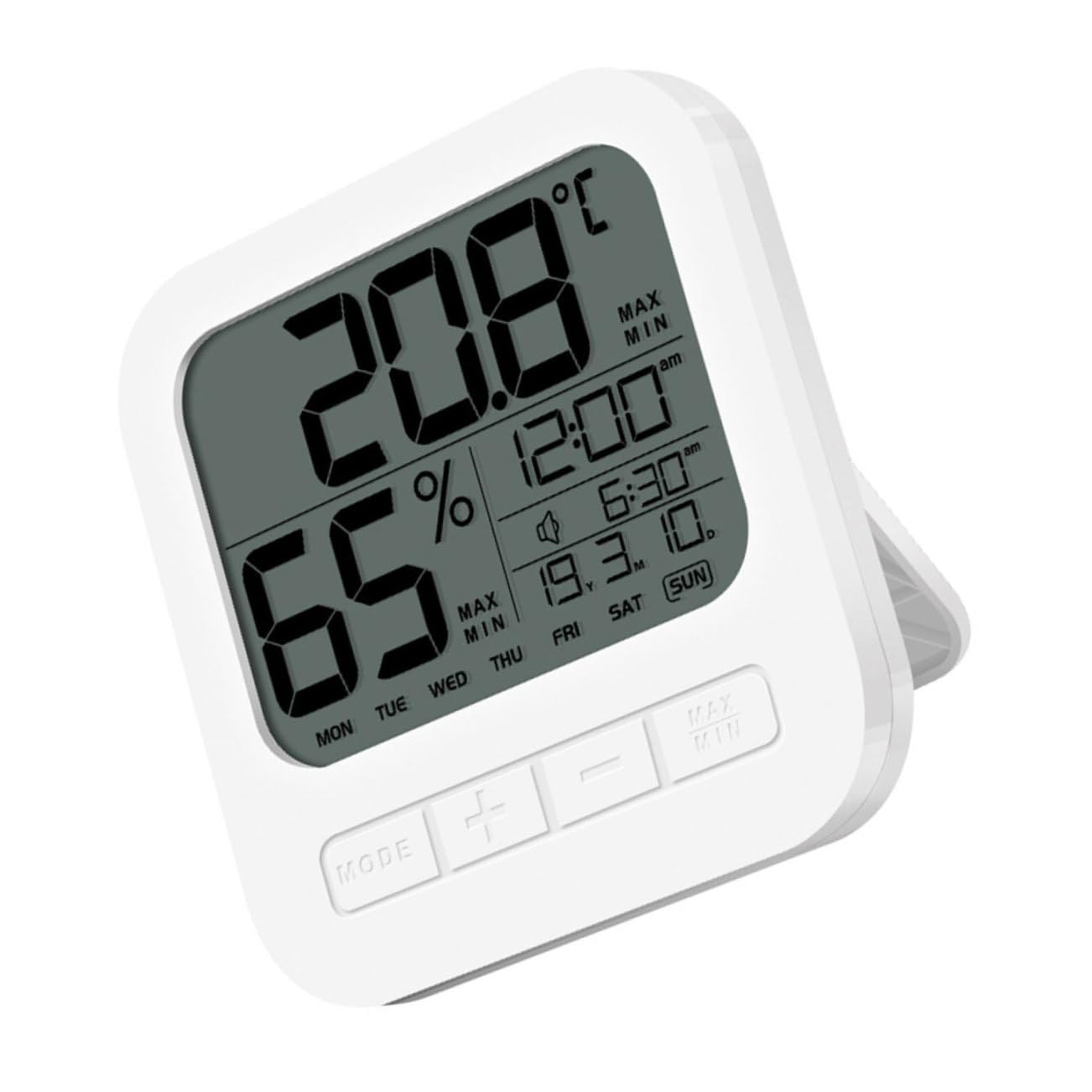 Toddmomy 2pièces Hygromètre Numérique Intérieur Thermomètre Avec Affichage De Humidité Température Indicateur De Alarme Et Enregistrement Valeurs Maximales