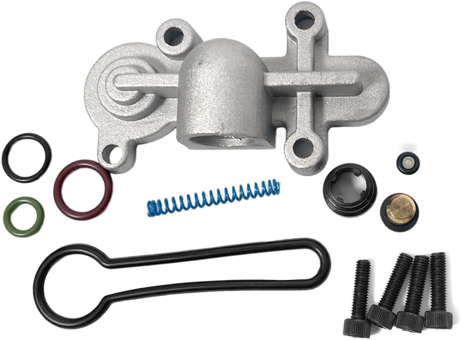 6.0 Blue Spring Fuel Regulator Kit for Ford Powerstroke F250/F350/F450/F550 (2003-2007), High-Pressure Upgrade Replaces 3C3Z-9T517-AG,Stainless Steel Construction & Quick-Install Kit