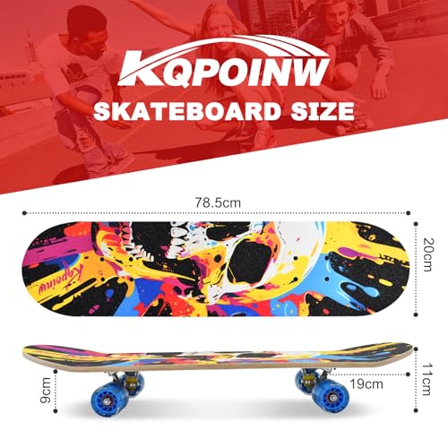 Skateboard roues clignotantes et plateau érable double kick - 2