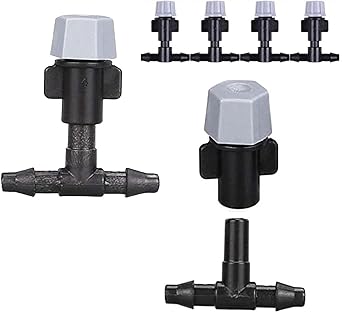DIY Crafts Micro Drip Irrigation Adjustable Nozzle Automatic Watering Plant Watering System for Patio,Greenhouse,Lawn,Garden (Only 360 degreeGrey Mist Nozzle+T/Tee) (5 Pcs, Only 360 degreeGrey Mist Nozzle+T/Tee)