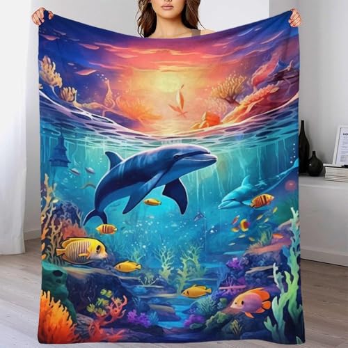 Couverture dauphin anti-froid en microfibre chaude pour lit - 6