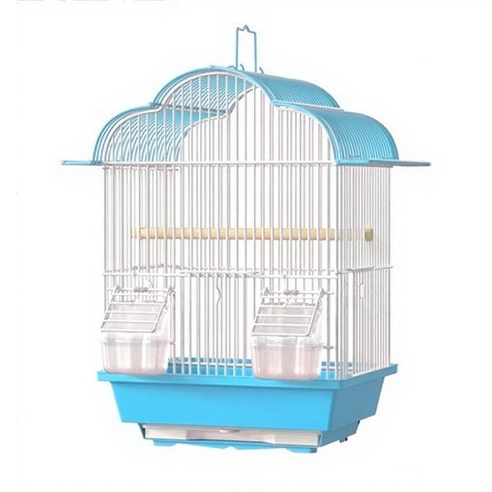Jaula de pájaros Jaula for pájaros, casa, pájaro, Chalet, cajón, chasis, Puertos de expansión, manija, cacatúas, periquitos, gorriones Java(Blue,Grande)