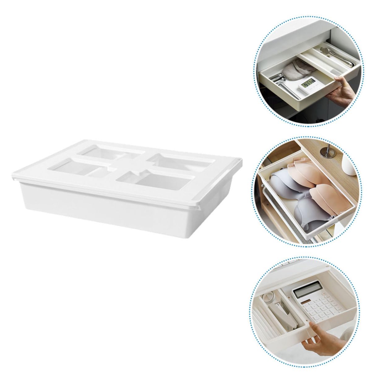 Organizzatore per Sotto la Scrivania Separatore Attaccabile per Tavolo Realizzato in Plastica Resistente Salvaspazio per Cucina e Ufficio