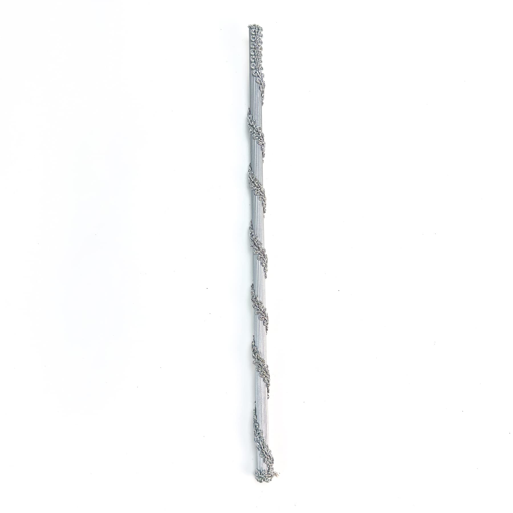 Holding Stick for Masquerade Masks Handheld Stick Venetian Mardi Gras Mask Masquerade Ball Party Mask Stick (Lace Silver - 13 inch)