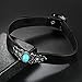 OIDEA Womens Antique Adjustable Buckle Leather Choker Collar Necklace,Imitation Turquoise Charm Collar with Gift Bag