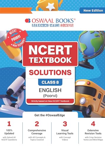 Image of Oswaal NCERT Textbook Solutions English Class 8 | For CBSE 2026-27 Exam | Based on NCERT Poorvi | With Complete Solutions of Objective & Subjective Questions for Practice