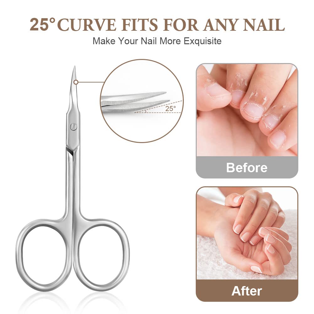 LOPHE Ciseaux à Cuticules Professionnels, à Ongles et Sourcils - Pour Pédicure, Manucure, Cils et Beauté (A)