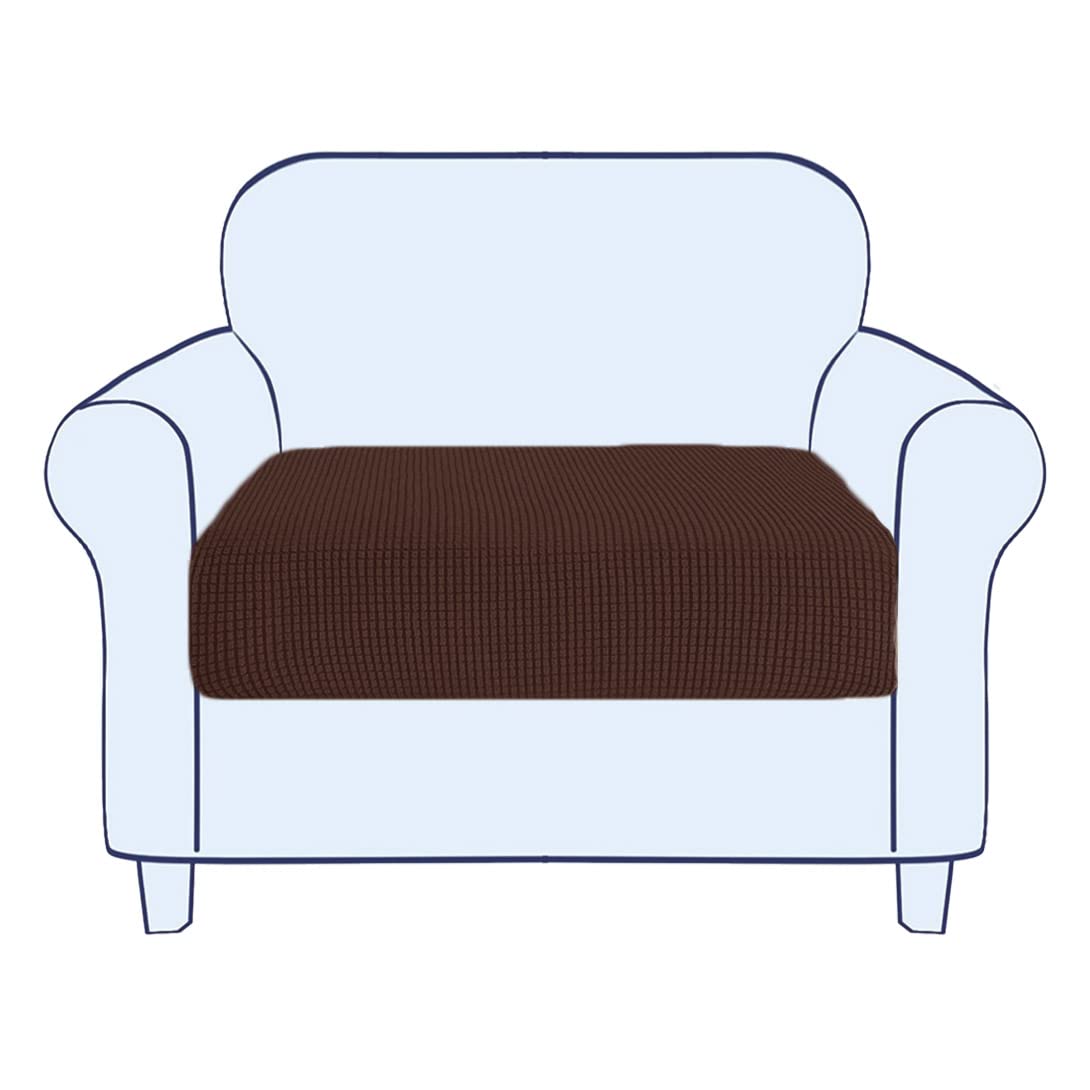 GGoty Elastic Sofa Cushion Covers,High Stretch Sofa Seat Cover,Non-Slip Couch Slipcovers Replacement for Sofa Protector (3 Seater(150-190cm?,Brown)
