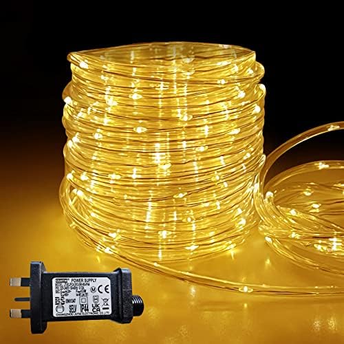 Chipark Outdoor Rope Lights, 20M/66FT 200 LED Christmas Rope Lights Plug in 8 Modes Waterproof